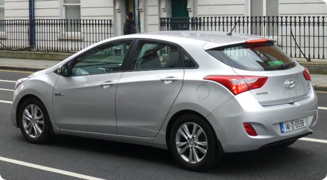 Hyundai i30 - popular hire car in Ireland